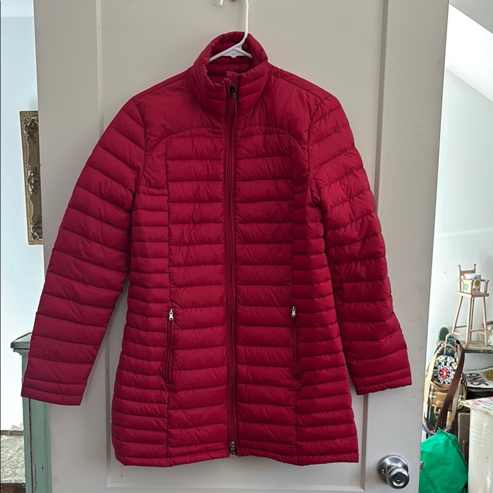Ralph Lauren Red Puffer Coat with Quilted Design